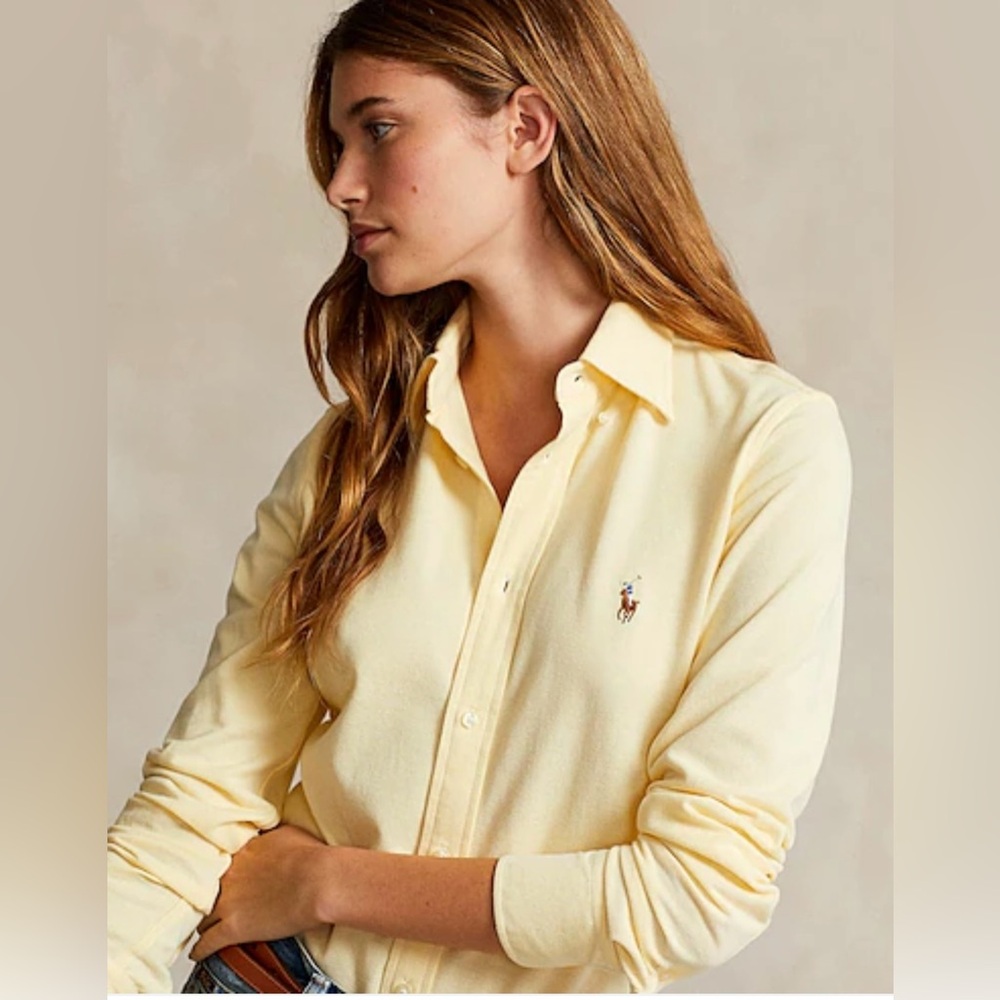 COPY - Classic light yellow Ralph Lauren button down shirt Size 8.